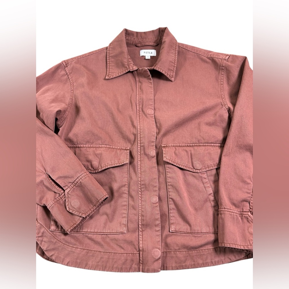 PISTOLA Utility Shacket‎ Jacket Spice Rust/Brown Red Oversized Minimalist XS - Picture 8 of 15